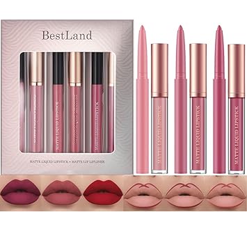 AOA Lip Vault – Clean Beauty Lip Set for Your Self-Care Routine, 12 Plant-Based Matte Lipsticks and Liners