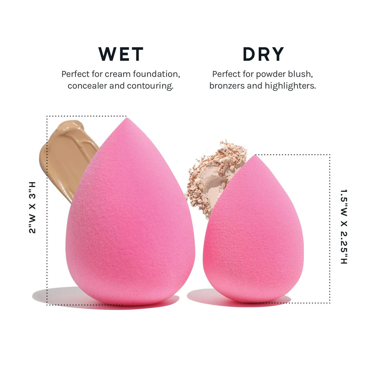AOA Studio Collection Makeup Sponge Set of 6 – Premium Latex Free Tools for an Elevated Vanity