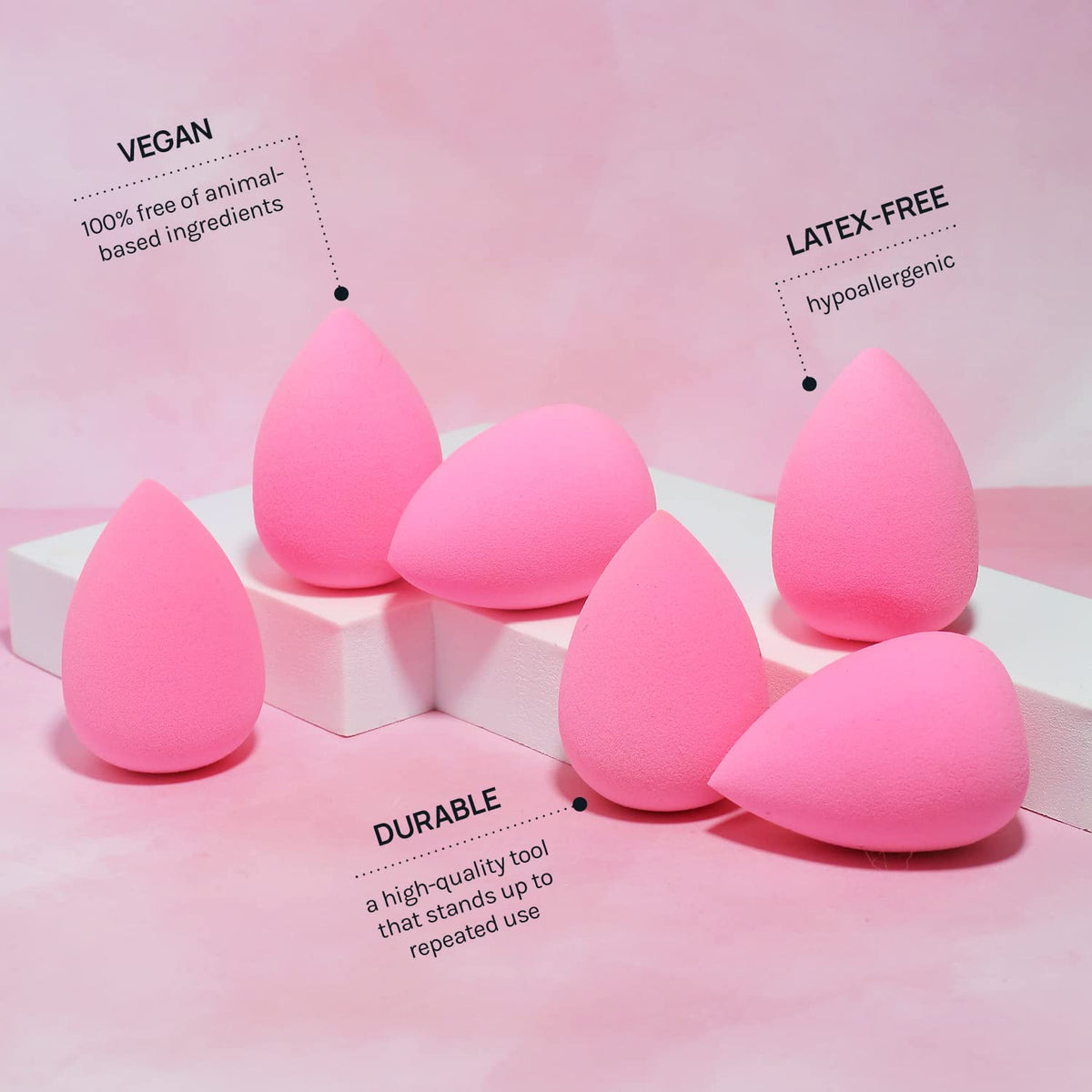 AOA Studio Collection Makeup Sponge Set of 6 – Premium Latex Free Tools for an Elevated Vanity