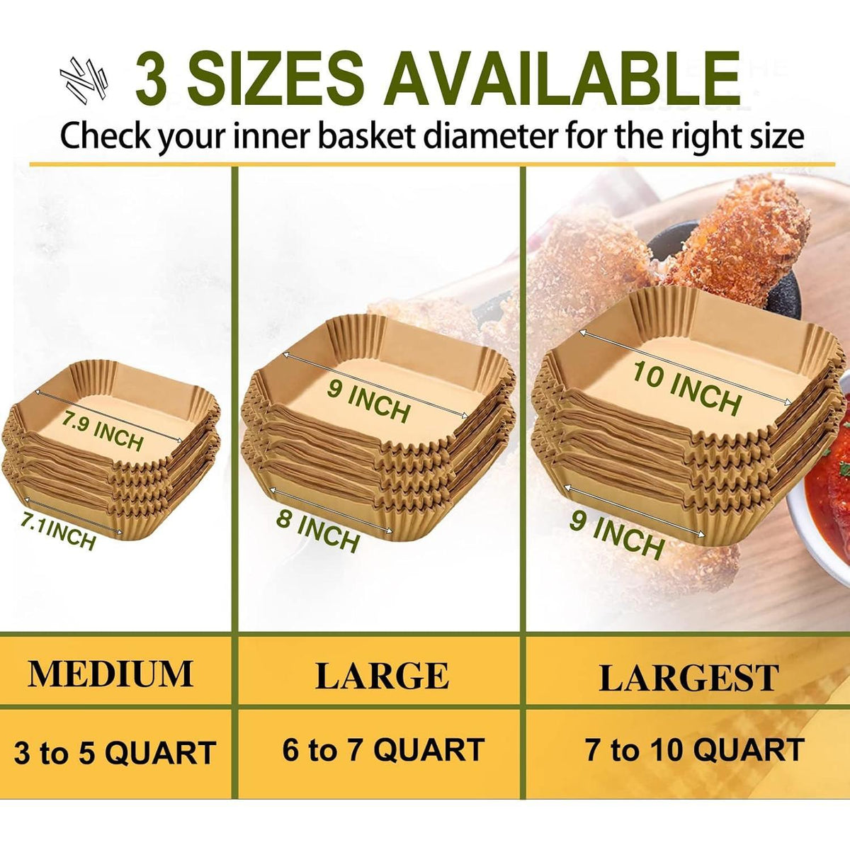 Aobnum Disposable Air Fryer Liners 9 Inch – Clean-Label Parchment Liners for 5-8QT Air Fryers, Tested for Family Safety