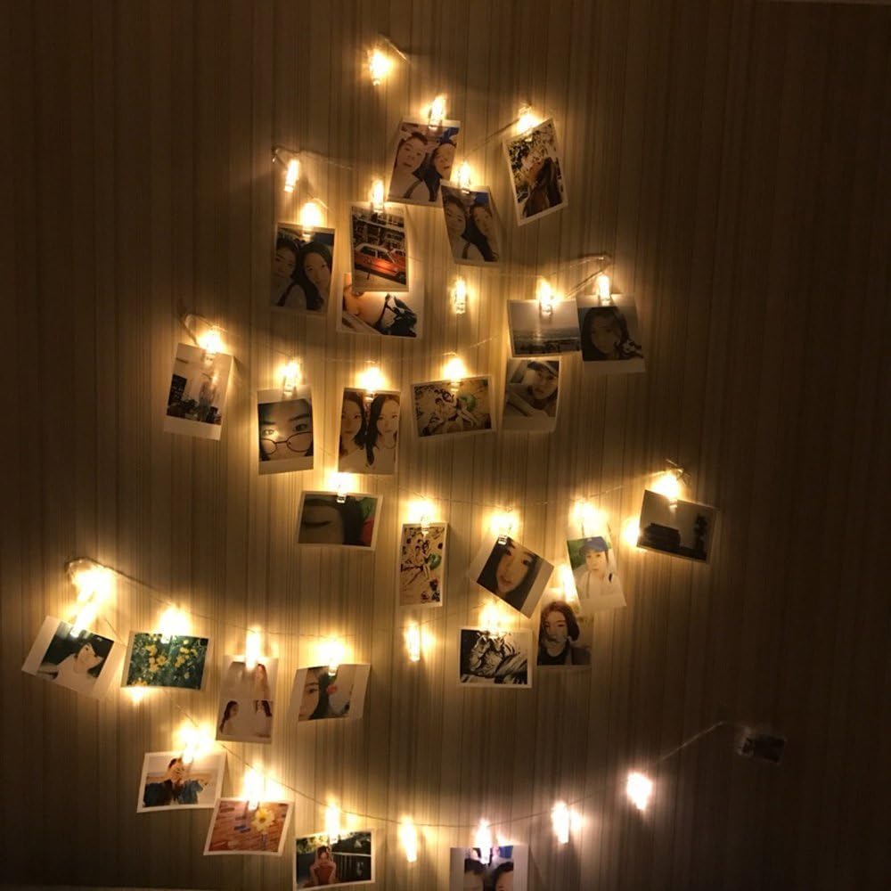 AOSTAR Photo Clip Fairy Lights – Thoughtful Birthday Gift for Her, Cozy Bedroom String Lights with 20 LED Clips