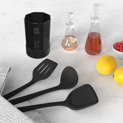 AOTHOD Heat Resistant Silicone Kitchen Set - Safe Cooking Tools for New Parents, No Melting or Chemical Leaching