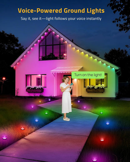 Aoycocr Christmas Pathway Lights – 50FT Outdoor Walkway with 15 RGBIC Smart LEDs for Patio and Garden