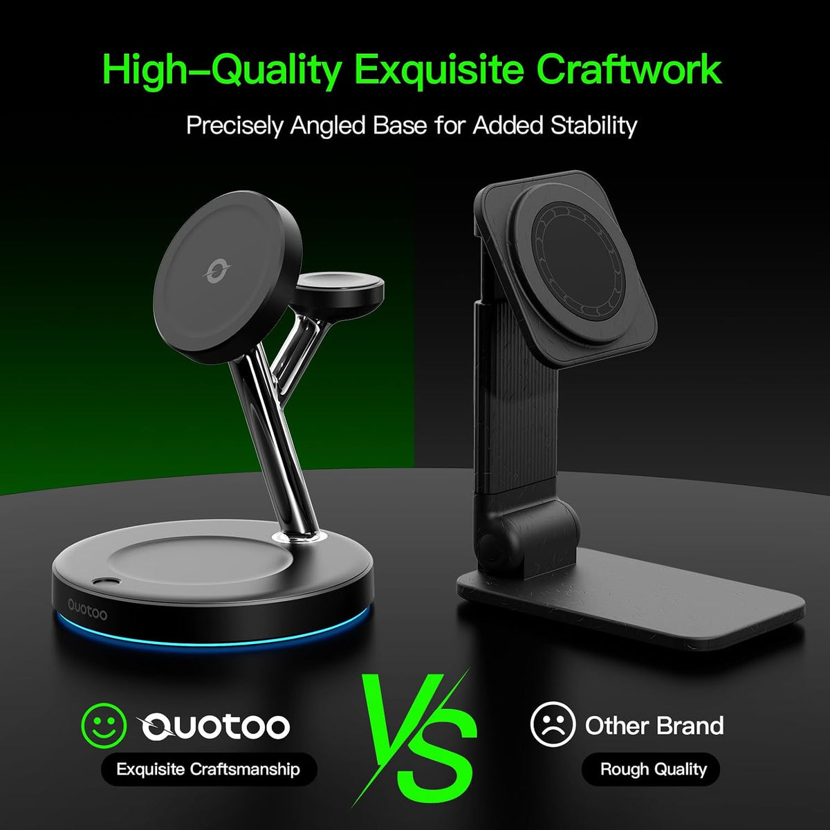 Apple Charging Station – Designer-Looking Charger for iPhone Apple Watch and AirPods, Bedroom and Living Room Styling