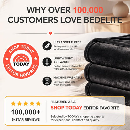 approx. 1-inch plush thickness — warm but lightweight