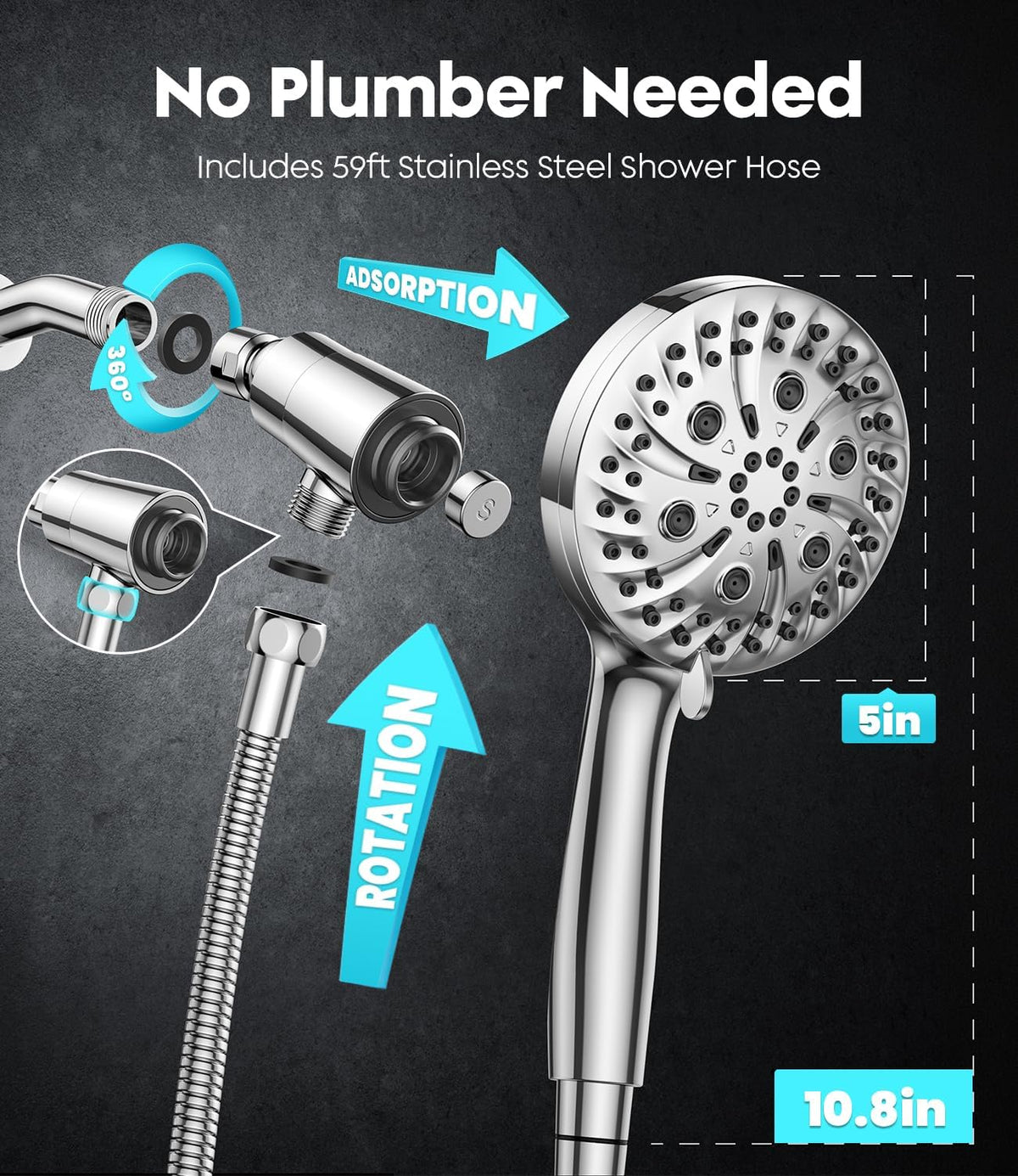 AquaLux Snap On Shower Head – Outdoor Pet Spa Setup with Turbo Boost Pressure and Long Hose