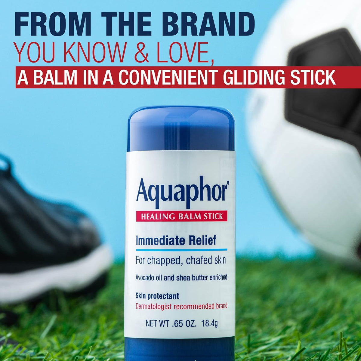 Aquaphor Healing Balm Stick for Capsule Skin Care, One Stick Replaces Lip Balm Chafe Stick and Foot Cream