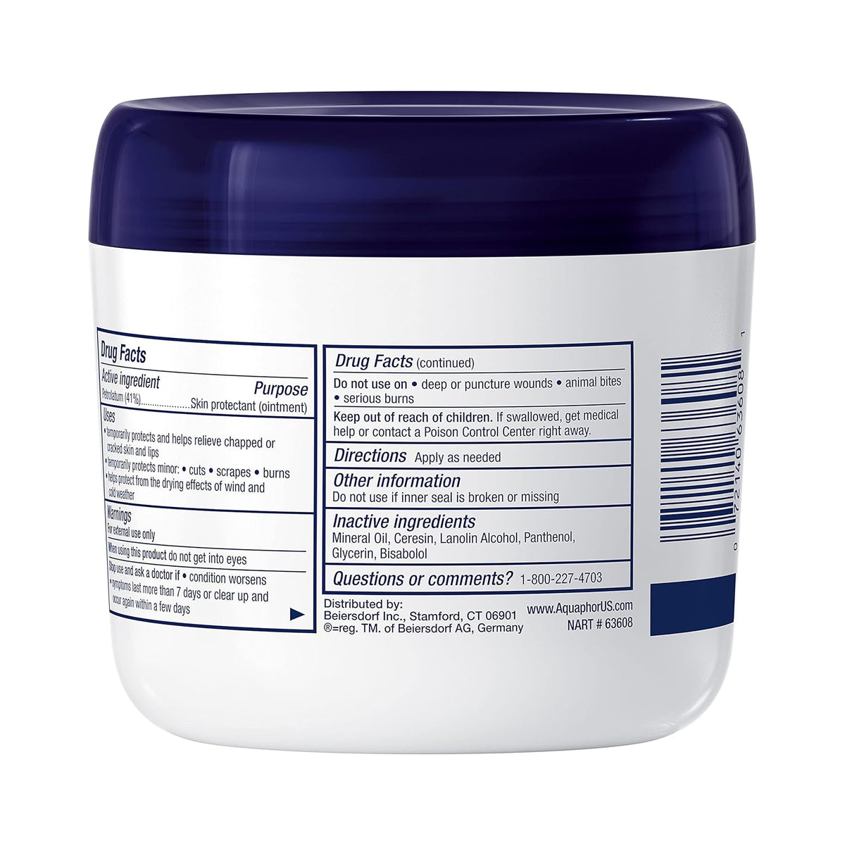 Aquaphor Healing Ointment for Sensitive and Reactive Skin, Dermatologist-Tested Skin Protectant for Worry-Free Daily Use