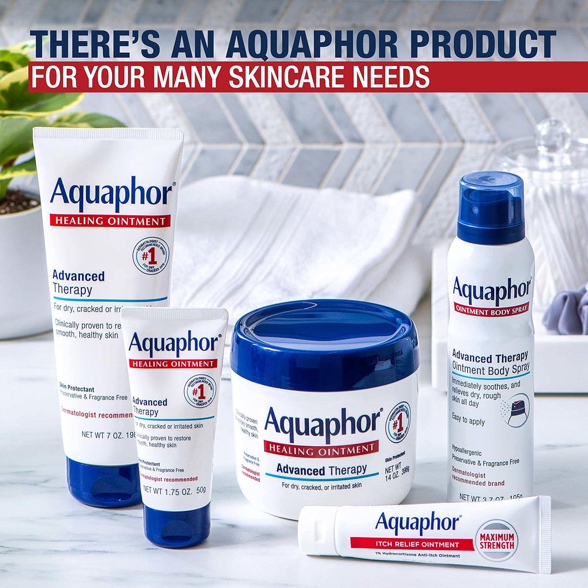 Aquaphor Healing Ointment for Sensitive and Reactive Skin, Dermatologist-Tested Skin Protectant for Worry-Free Daily Use