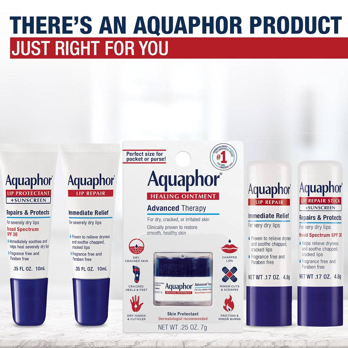 Aquaphor Lip Repair Stick with SPF 30 – Doctor and Ophthalmologist Recommended Safe Lip Care for Sensitive Skin