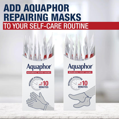 Aquaphor Moisturizing Hand Gloves – Mindful Wind-Down Treatment for Over-Washed Hands, Fragrance-Free Nightly Recovery