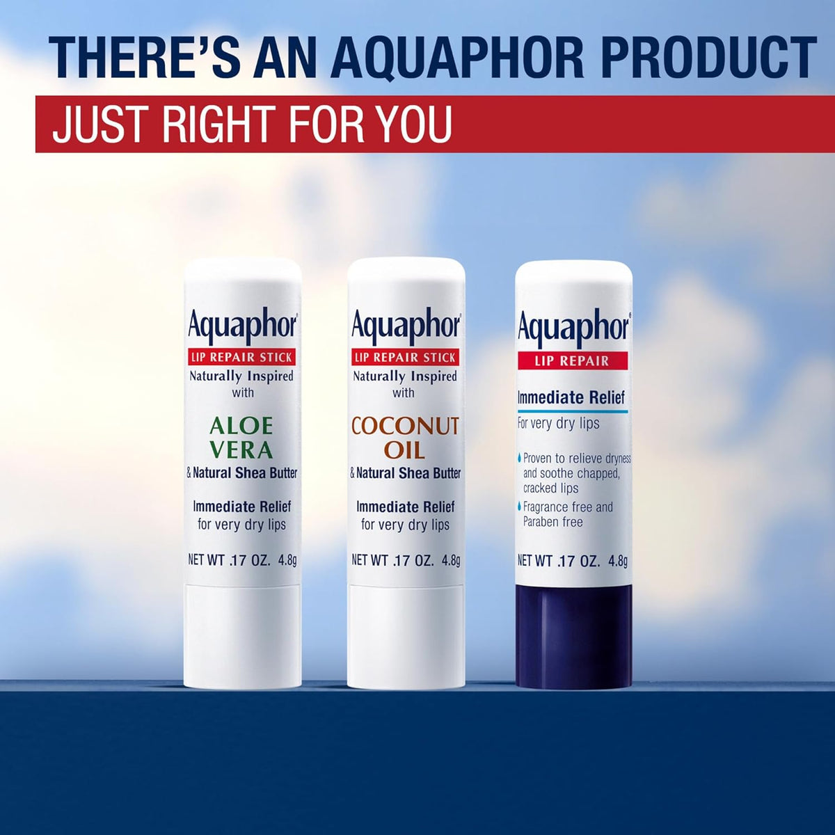 Aquaphor Naturally Inspired Lip Balm Stick – Pocket-Sized Defense Against Wind, Sun, and Dry Outdoor Air