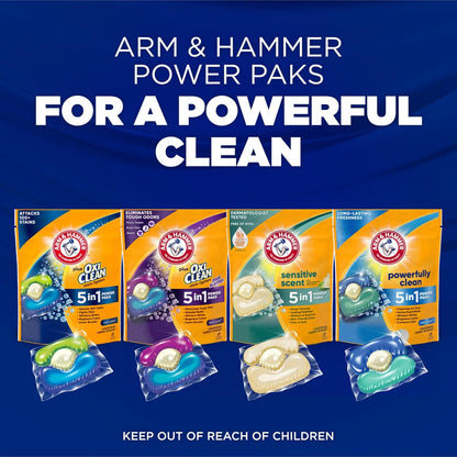 Arm & Hammer 5-in-1 Laundry Paks – Streamlined Single-Dose Detergent for Intentional Laundry Closets and Clutter-Free Homes
