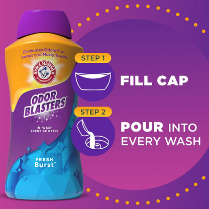 ARM & HAMMER Odor Blasters In-Wash Scent Booster, Fresh Burst Floral Crystals for Yoga Room and Meditation Space, Long-Lasting Mood-Boosting Laundry Fragrance