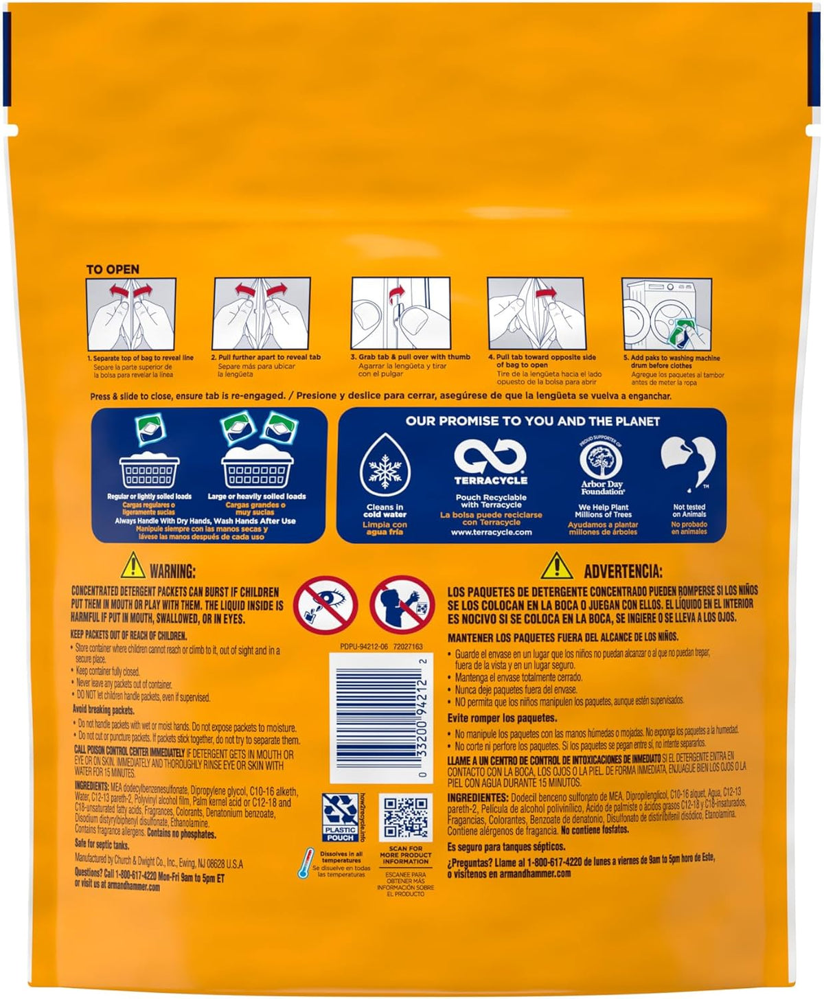 Arm & Hammer Plus OxiClean 5-in-1 Laundry Detergent Power Paks for Clutter-Free Homes, Single-Pod Laundry Solution