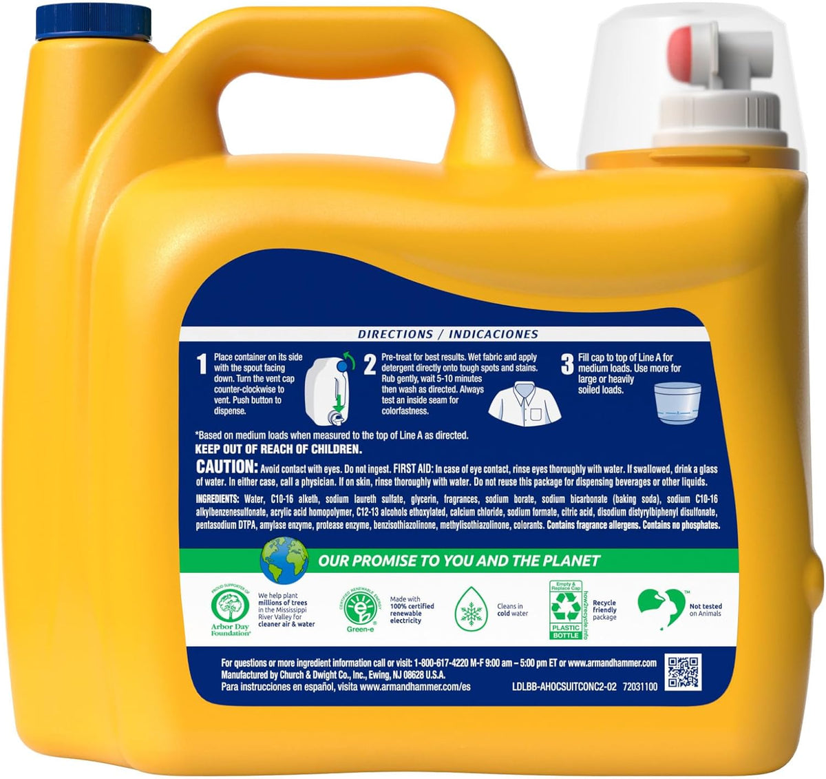 ARM & HAMMER Plus OxiClean Odor Blasters Laundry Detergent for Athletic and Gym Bag Laundry, Strong Odor Removal HE Liquid for Sports Uniforms