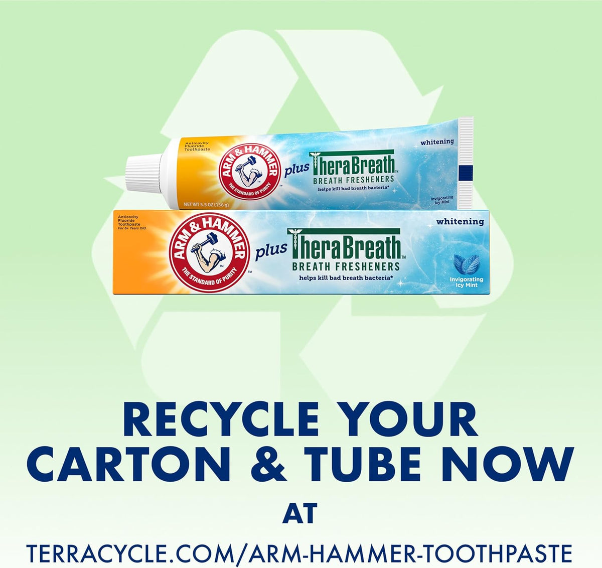 ARM & HAMMER Plus TheraBreath Toothpaste – Enamel-Safe Daily Brushing for the Family Bathroom, Low-Abrasion Whitening