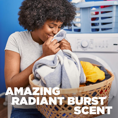 ARM & HAMMER Radiant Burst Laundry Power Paks for Family Laundry Room, 32 Count Single-Dose Detergent Pouch