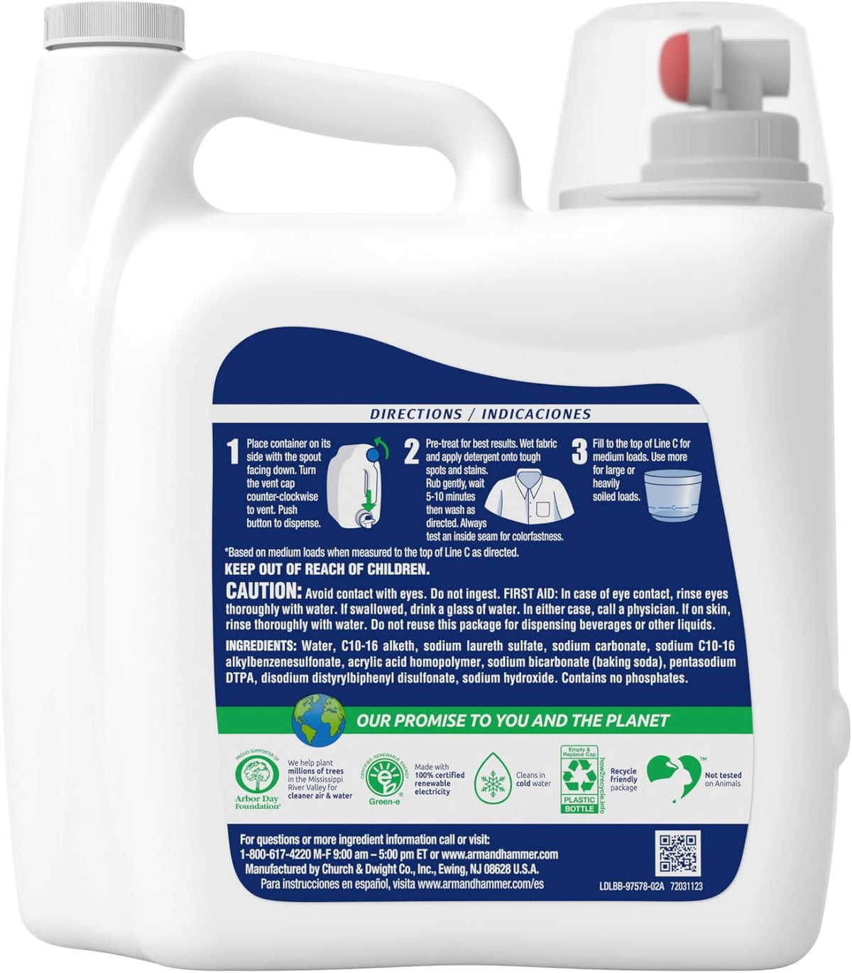 ARM & HAMMER Sensitive Skin Free & Clear Laundry Detergent – Dye-Free Fragrance-Free Wash for Asthma and Fragrance-Sensitive Family