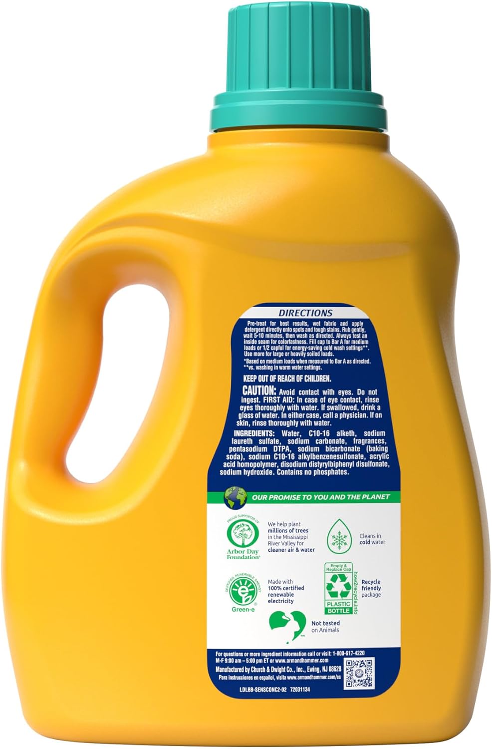ARM & HAMMER Sensitive Skin Laundry Detergent – Hypoallergenic Fresh Scent for Bedtime and Bath Linens, 105 fl oz