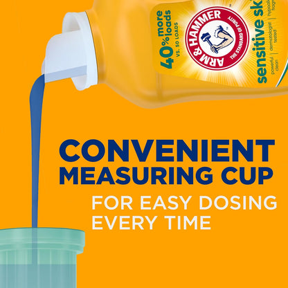 ARM & HAMMER Sensitive Skin Laundry Detergent – Hypoallergenic Fresh Scent for Bedtime and Bath Linens, 105 fl oz