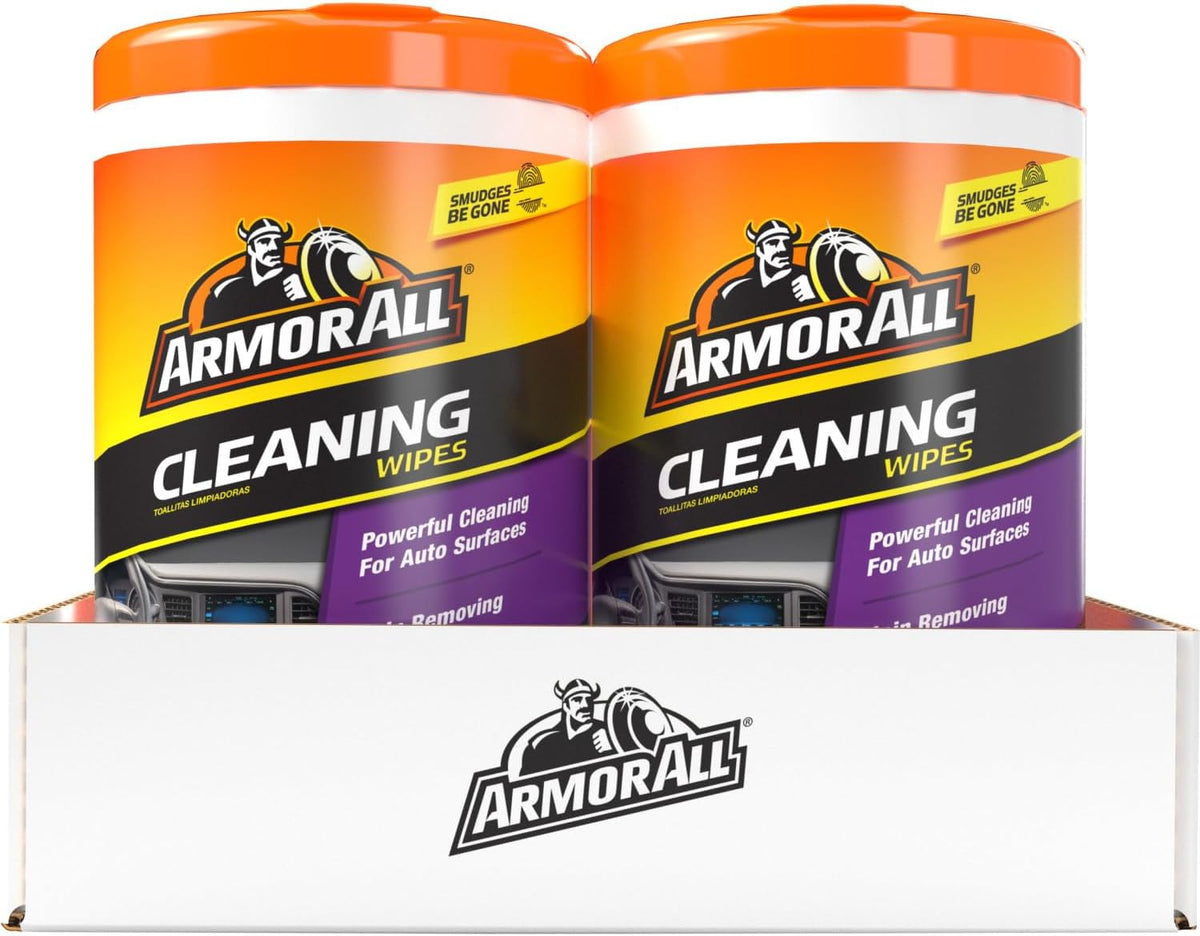 Armor All Car Cleaning Wipes for Daily Drivers, 90 Count Canister, Tested-Safe Formula for Clear Plastics and Dashboard Screens