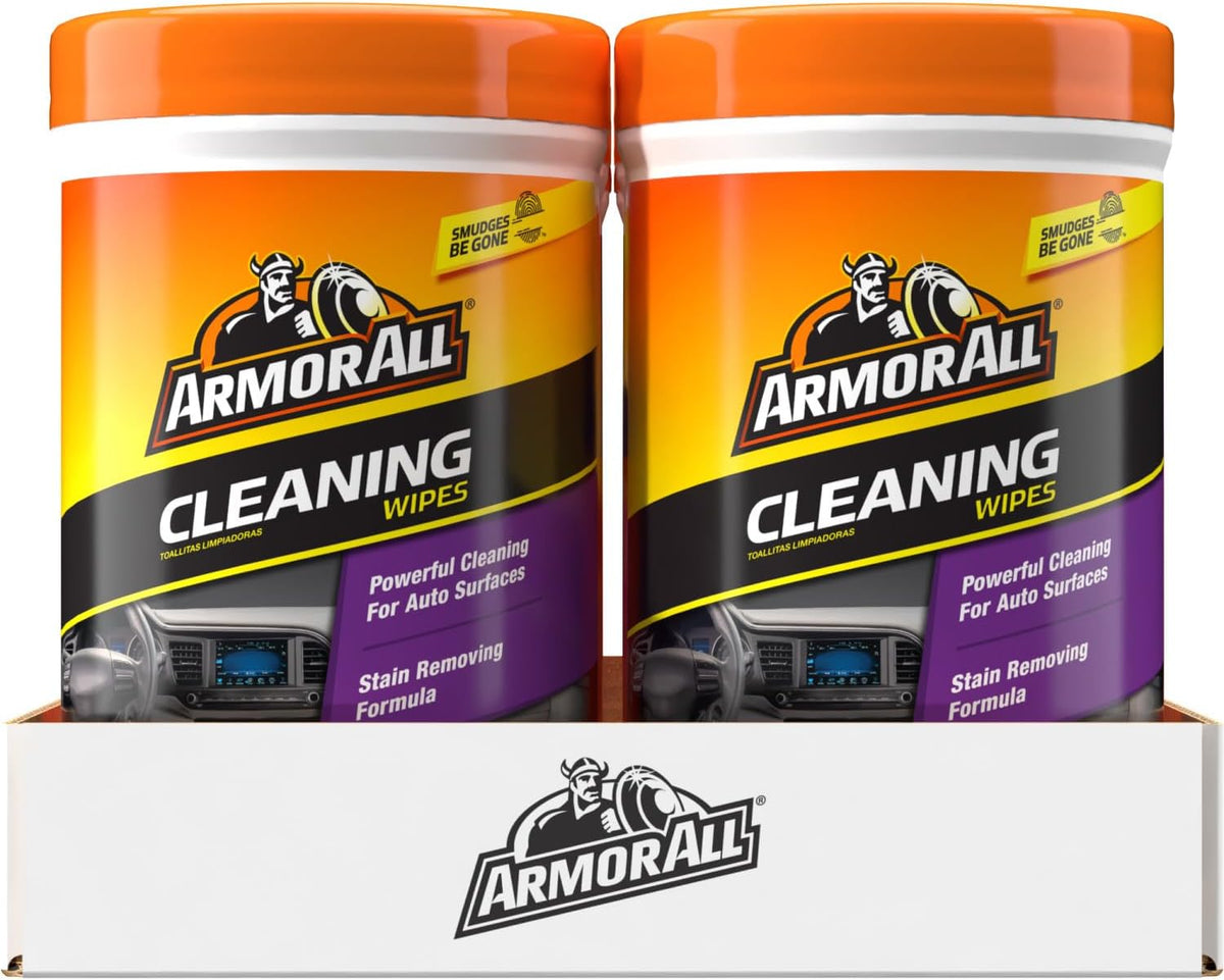 Armor All Car Cleaning Wipes for Daily Drivers, 90 Count Canister, Tested-Safe Formula for Clear Plastics and Dashboard Screens