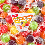 Assorted Fruit Discs | 1 Pound Bag - Approx. 70 Count | Hard Candy | Nostalgic Stocking Stuffer