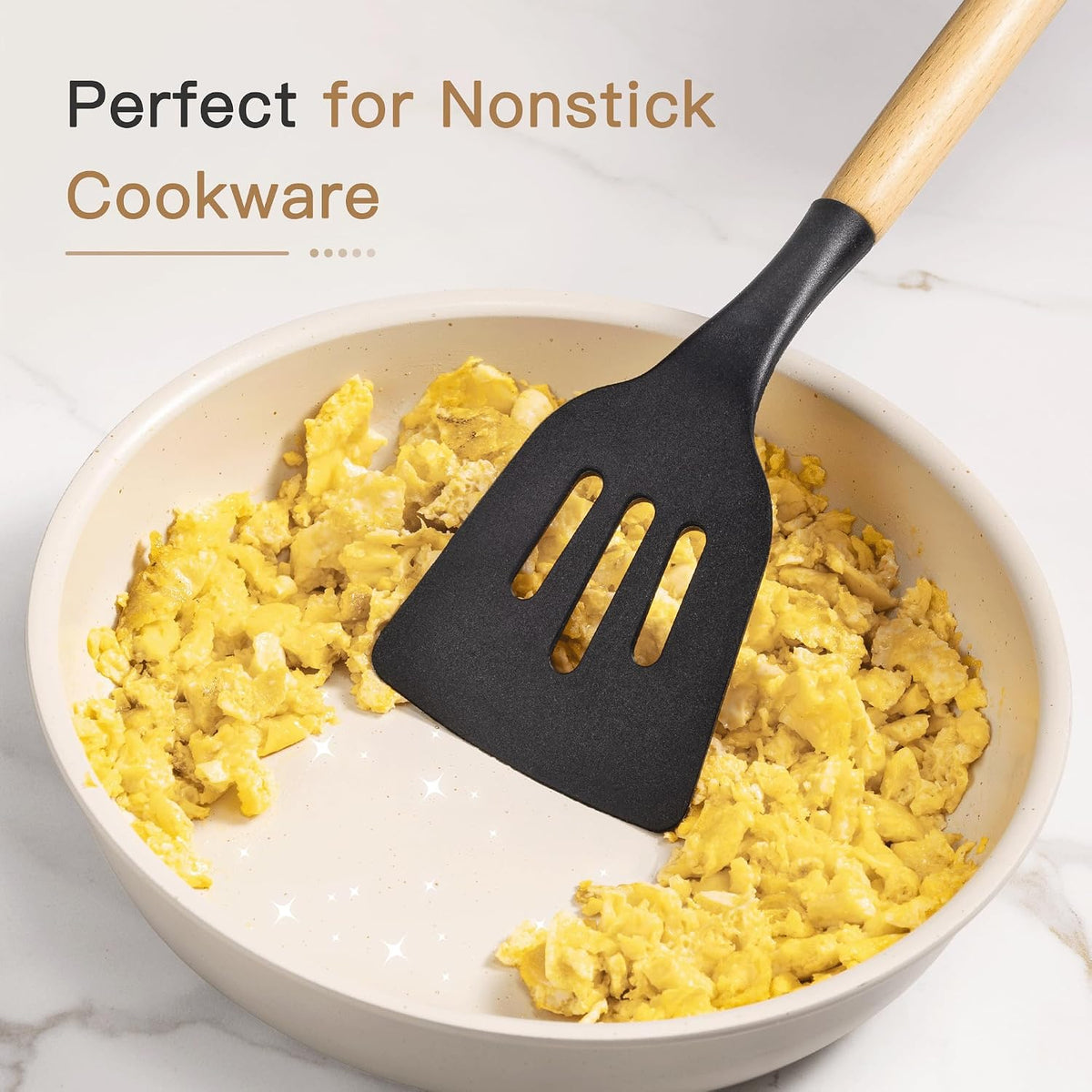 Astercook Complete Silicone Cooking Set with Wooden Handle — Streamlined Kitchen Essentials for an Intentional, Less-Is-More Home