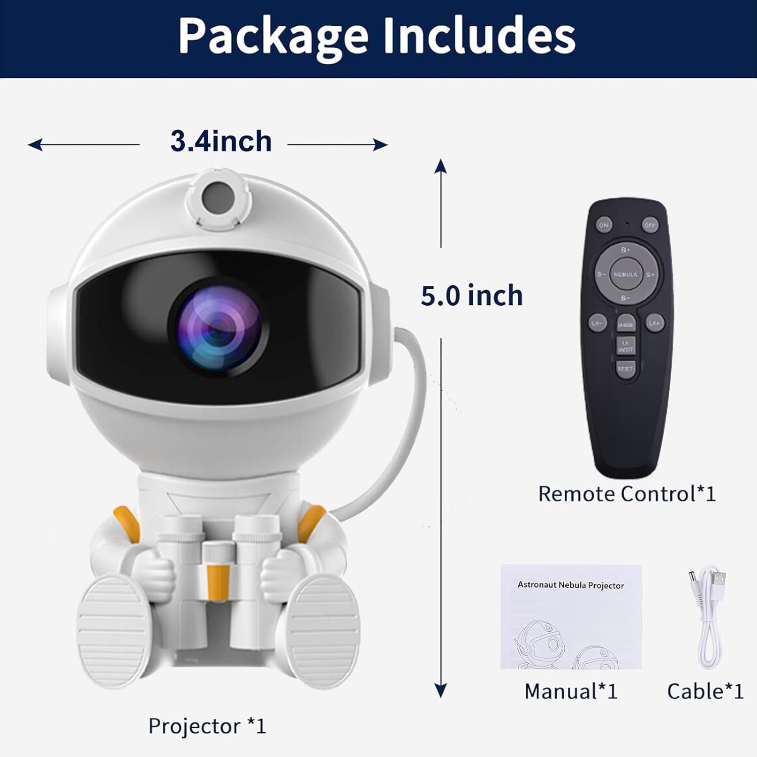 Astronaut Galaxy Night Light – Child-Safe Star Projector for Nursery & Kids Bedroom, Remote Control with Auto Shutoff Timer