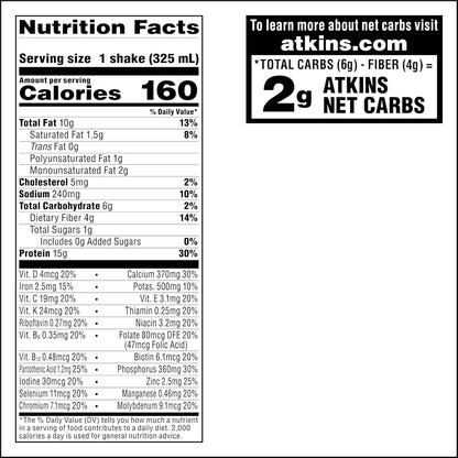 Atkins Creamy Chocolate Coconut Protein Shake – Clean-Label Keto Staple for the Intentional Pantry, 15g Protein