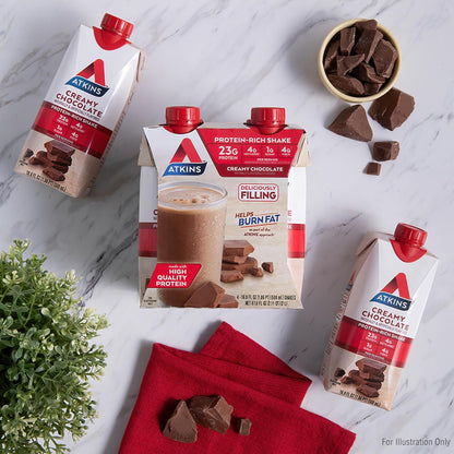 Atkins Creamy Chocolate Shake – Travel-Ready Keto Fuel for Road Trips, 23g Protein