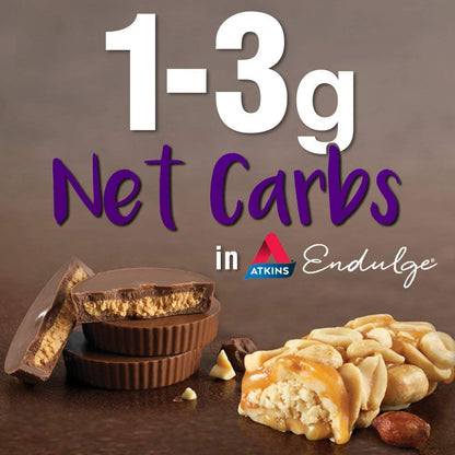 Atkins Endulge Caramel Nut Chew Bar – Lunchbox Treat for Low-Sugar Kid Snacking, Individually Wrapped