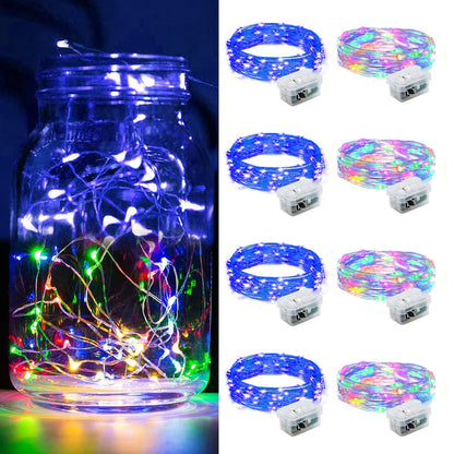 Aurora Glow Fairy Lights 7ft Copper Wire String Lights Battery Operated for Bedroom Aesthetic and Cozy Living Room Decor