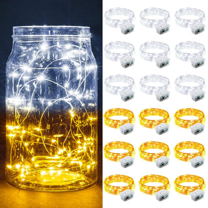 Aurora Glow Fairy Lights 7ft Copper Wire String Lights Battery Operated for Bedroom Aesthetic and Cozy Living Room Decor