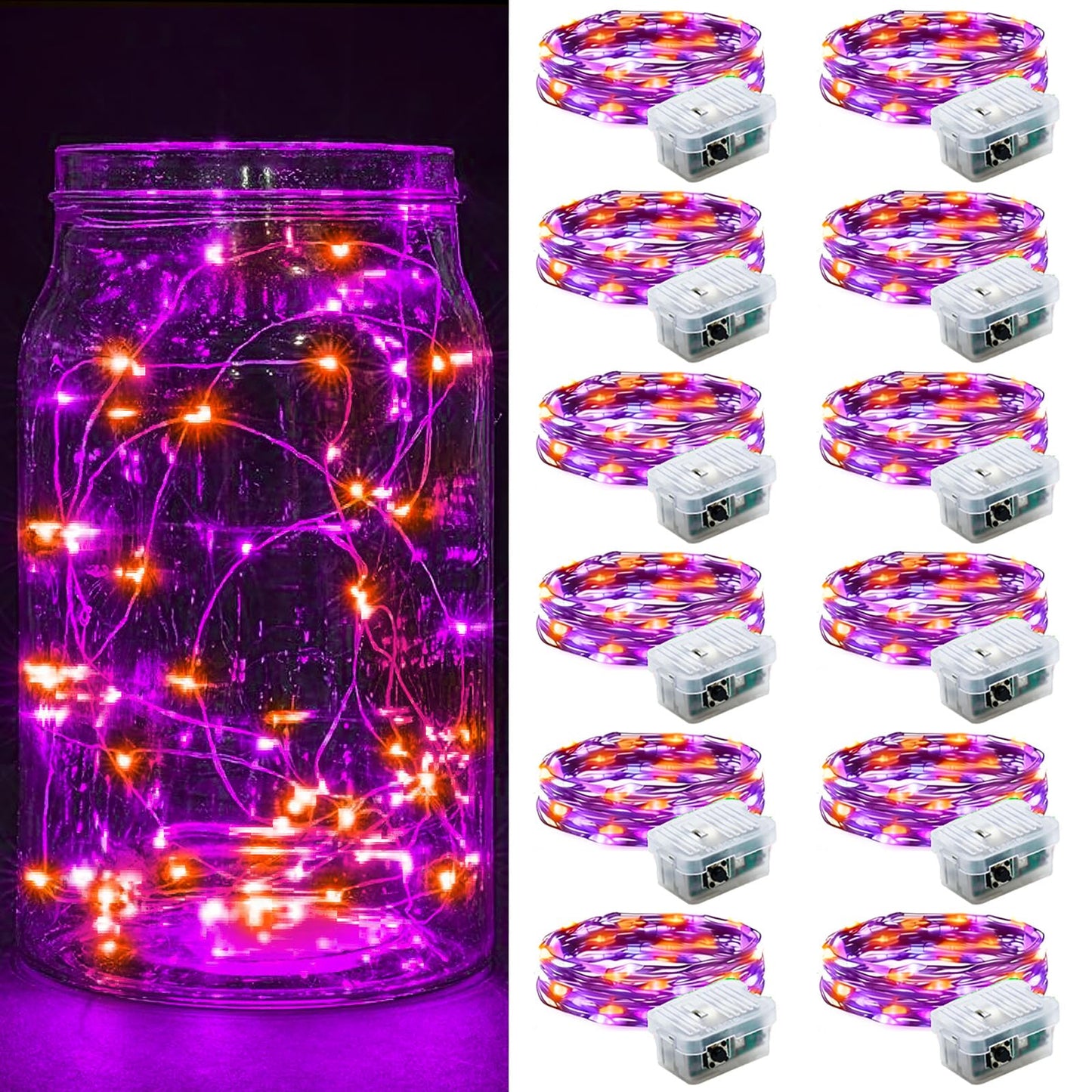 Aurora Glow Fairy Lights 7ft Copper Wire String Lights Battery Operated for Bedroom Aesthetic and Cozy Living Room Decor