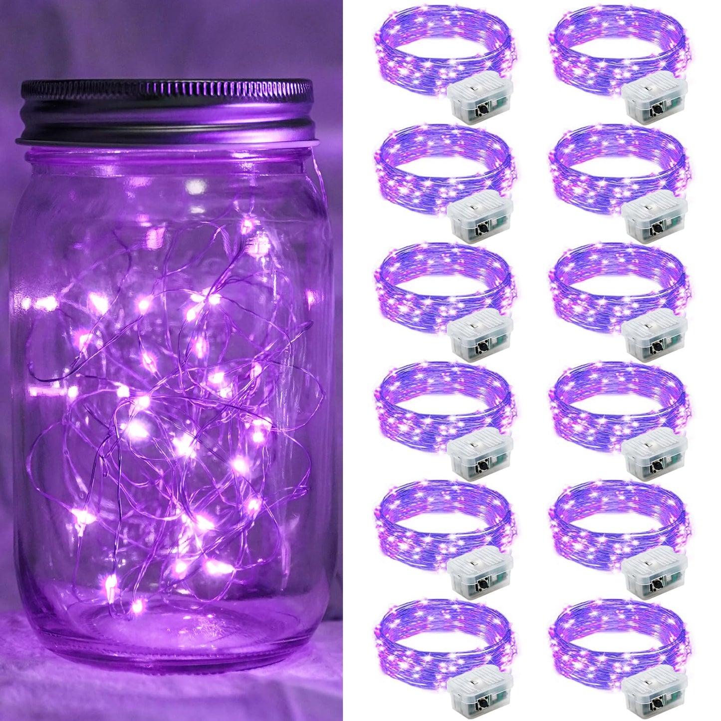 Aurora Glow Fairy Lights 7ft Copper Wire String Lights Battery Operated for Bedroom Aesthetic and Cozy Living Room Decor