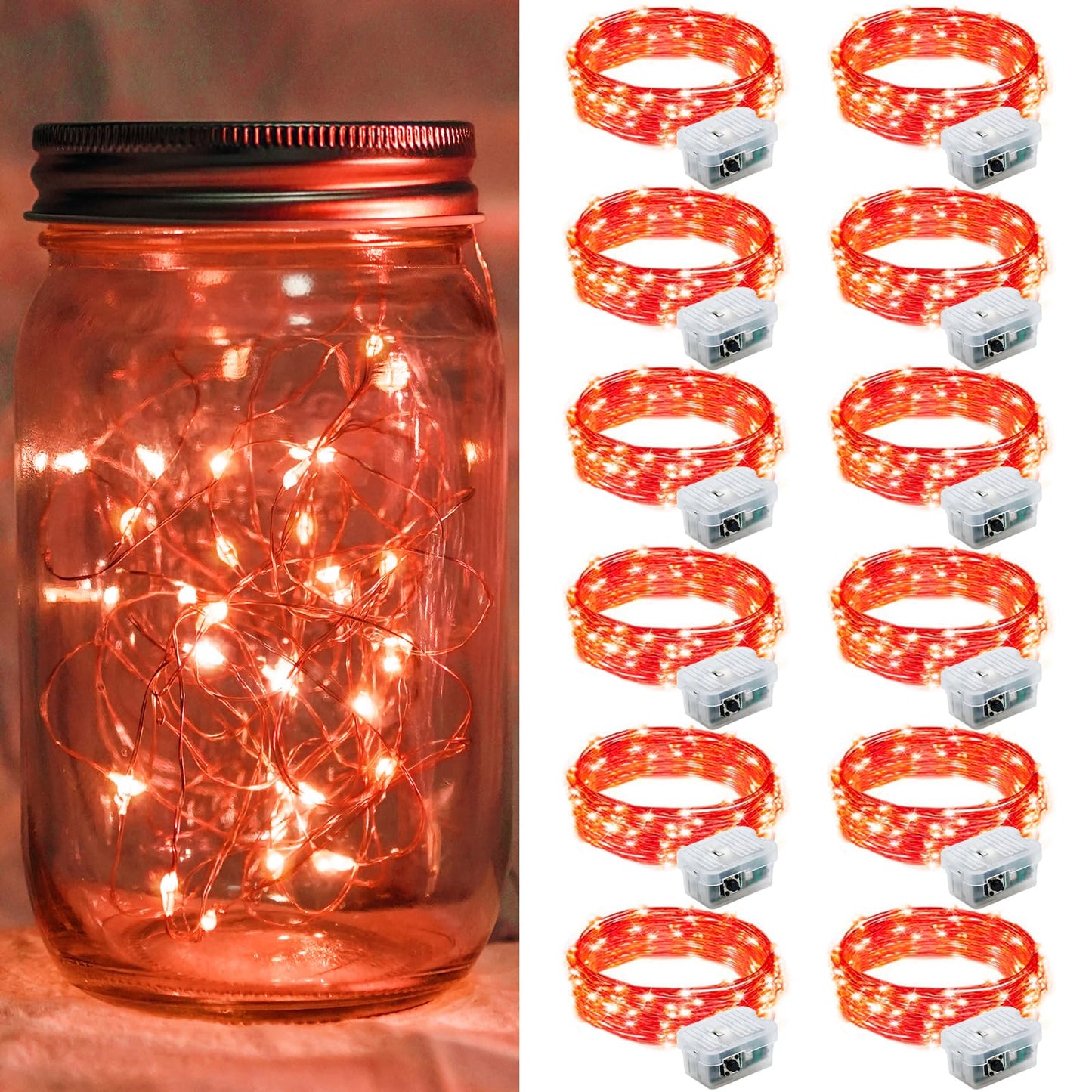 Aurora Glow Fairy Lights 7ft Copper Wire String Lights Battery Operated for Bedroom Aesthetic and Cozy Living Room Decor