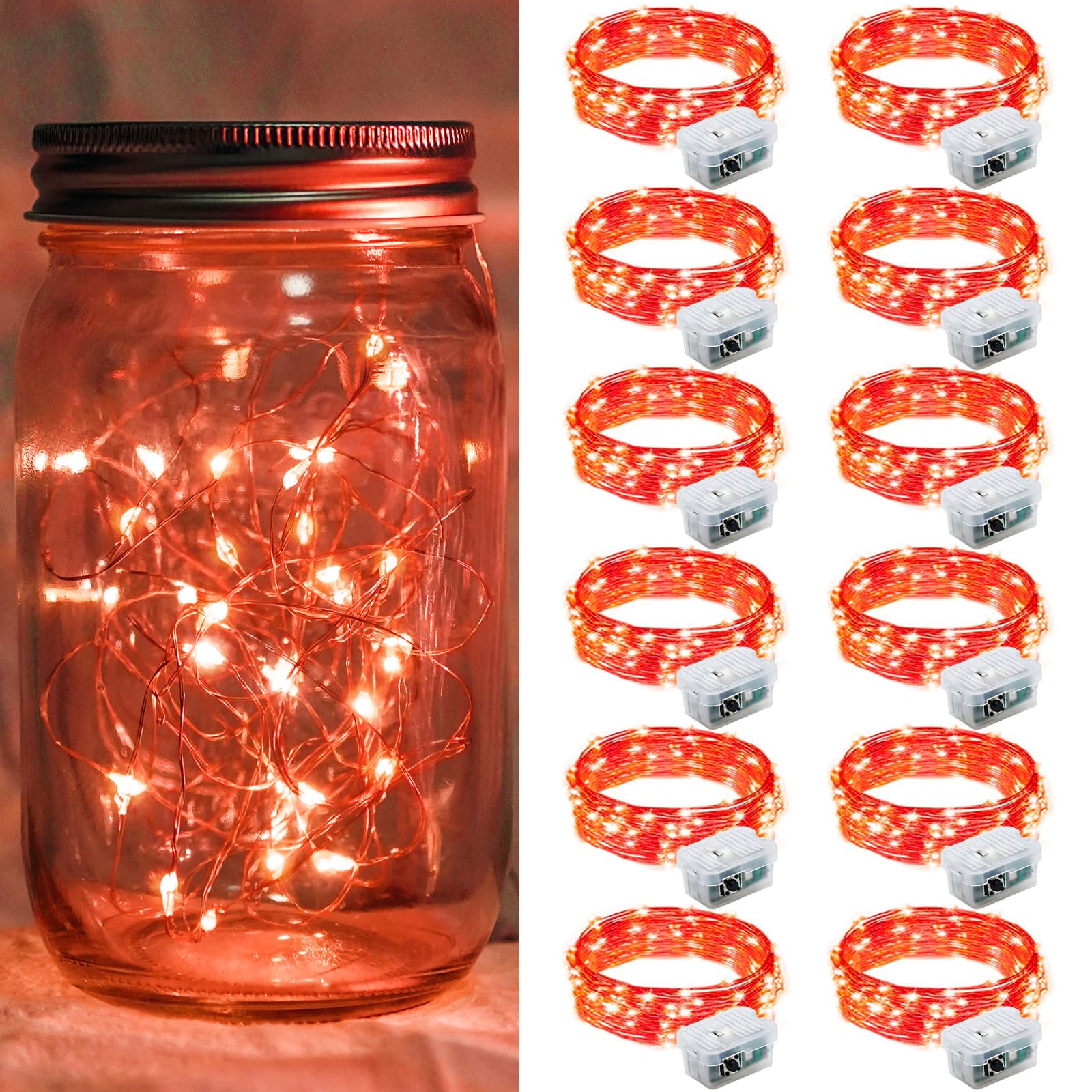 Aurora Glow Fairy Lights 7ft Copper Wire String Lights Battery Operated for Bedroom Aesthetic and Cozy Living Room Decor