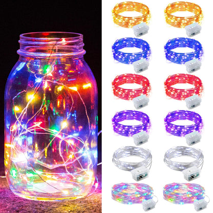 Aurora Glow Fairy Lights 7ft Copper Wire String Lights Battery Operated for Bedroom Aesthetic and Cozy Living Room Decor