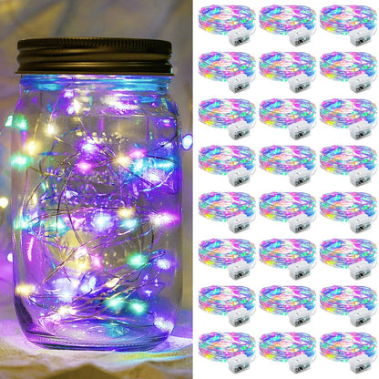 Aurora Glow Fairy Lights 7ft Copper Wire String Lights Battery Operated for Bedroom Aesthetic and Cozy Living Room Decor