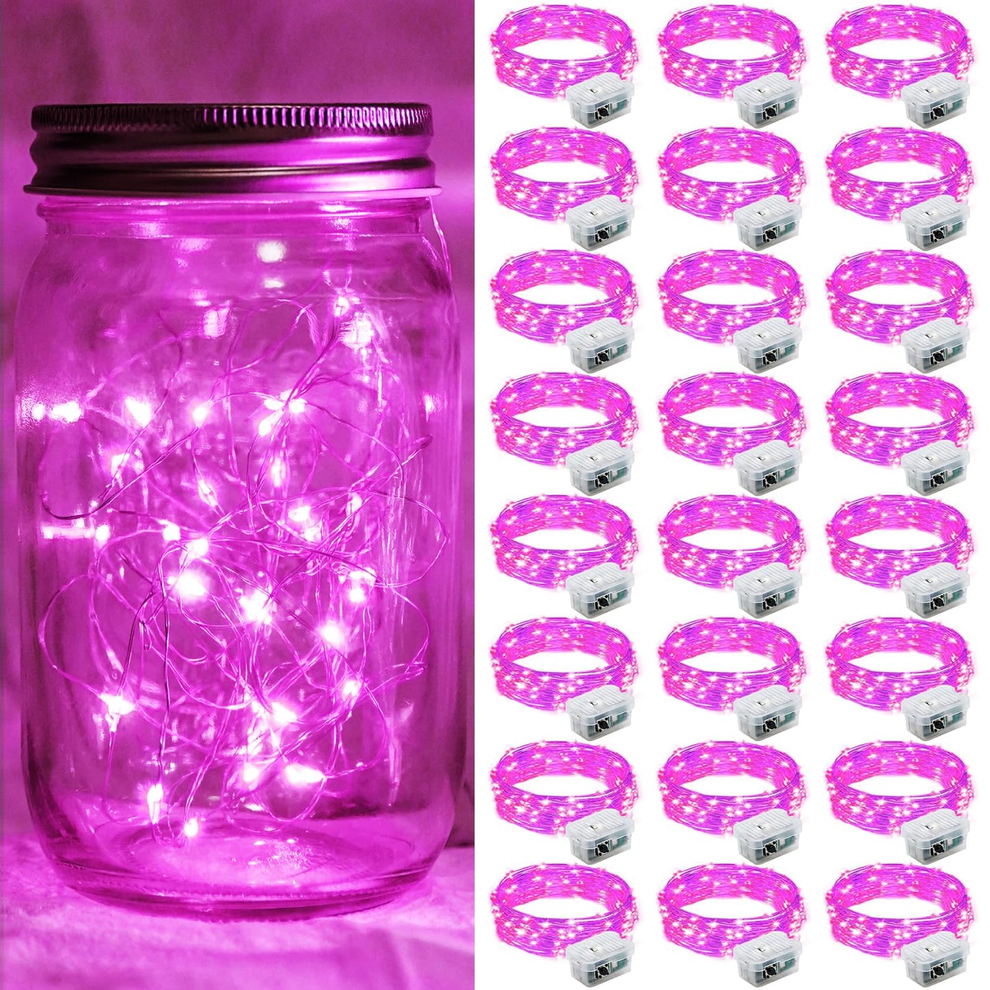 Aurora Glow Fairy Lights 7ft Copper Wire String Lights Battery Operated for Bedroom Aesthetic and Cozy Living Room Decor
