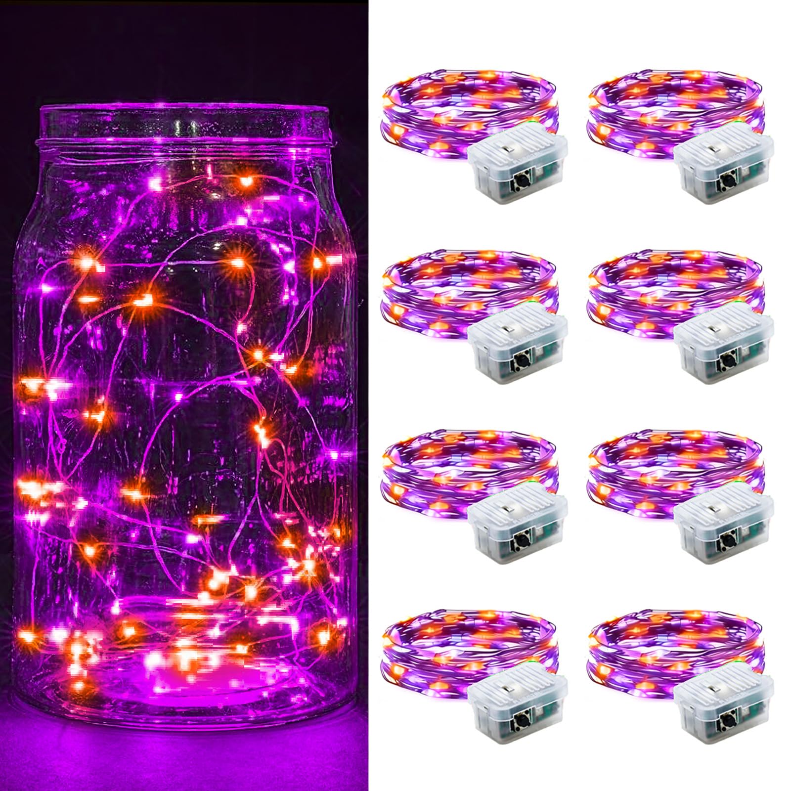Aurora Glow Fairy Lights 7ft Copper Wire String Lights Battery Operated for Bedroom Aesthetic and Cozy Living Room Decor