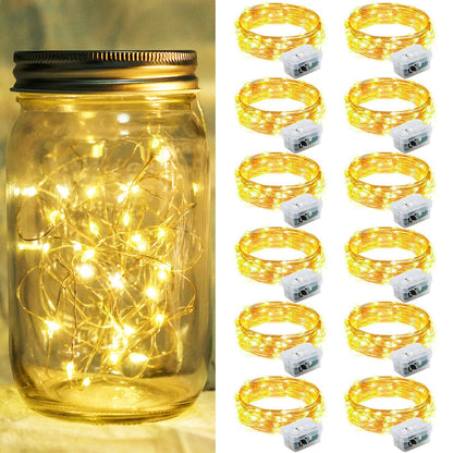 Aurora Glow Fairy Lights 7ft Copper Wire String Lights Battery Operated for Bedroom Aesthetic and Cozy Living Room Decor