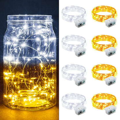 Aurora Glow Fairy Lights 7ft Copper Wire String Lights Battery Operated for Bedroom Aesthetic and Cozy Living Room Decor