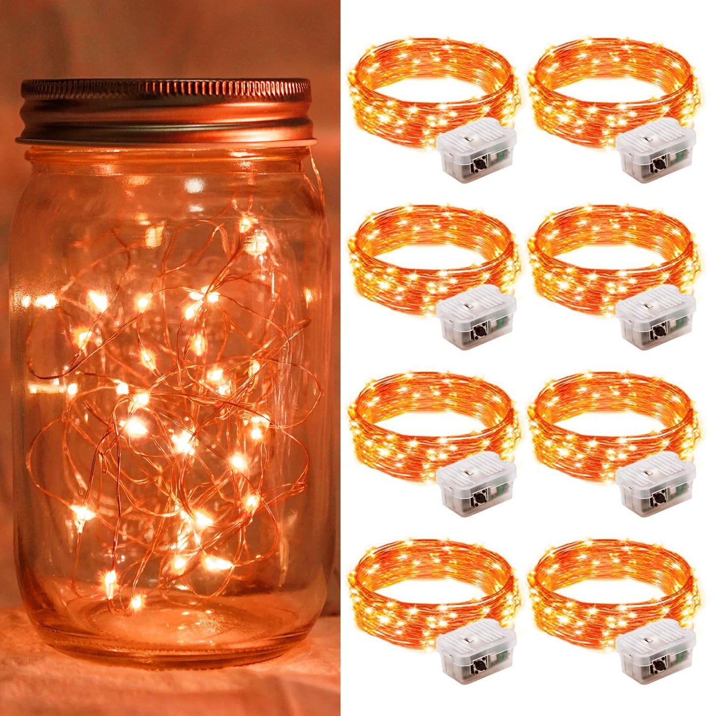 Aurora Glow Fairy Lights 7ft Copper Wire String Lights Battery Operated for Bedroom Aesthetic and Cozy Living Room Decor