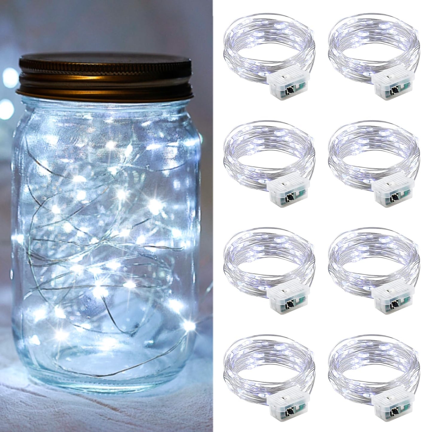 Aurora Glow Fairy Lights 7ft Copper Wire String Lights Battery Operated for Bedroom Aesthetic and Cozy Living Room Decor
