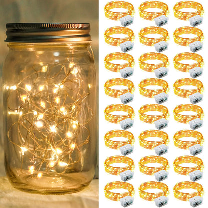 Aurora Glow Fairy Lights 7ft Copper Wire String Lights Battery Operated for Bedroom Aesthetic and Cozy Living Room Decor