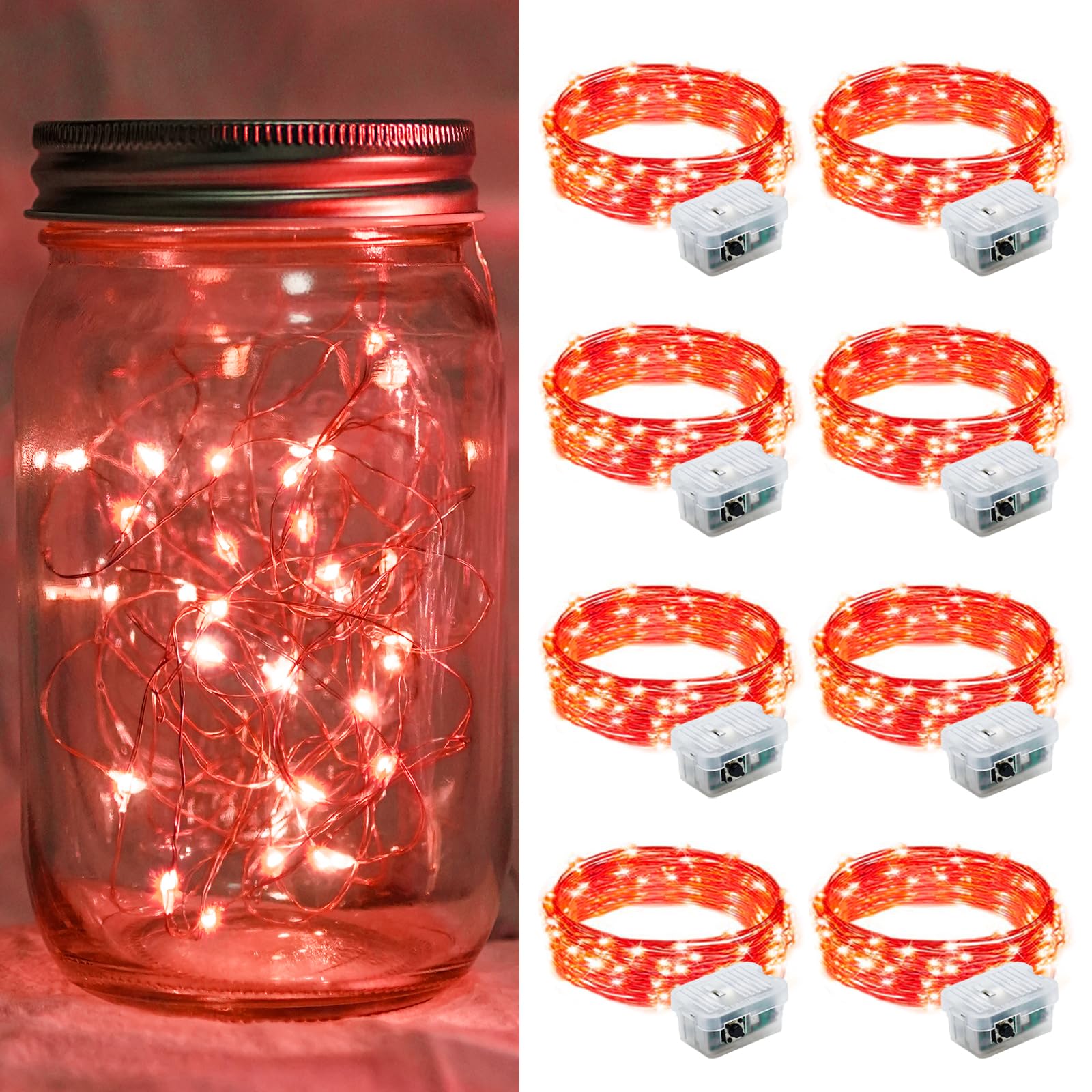 Aurora Glow Fairy Lights 7ft Copper Wire String Lights Battery Operated for Bedroom Aesthetic and Cozy Living Room Decor