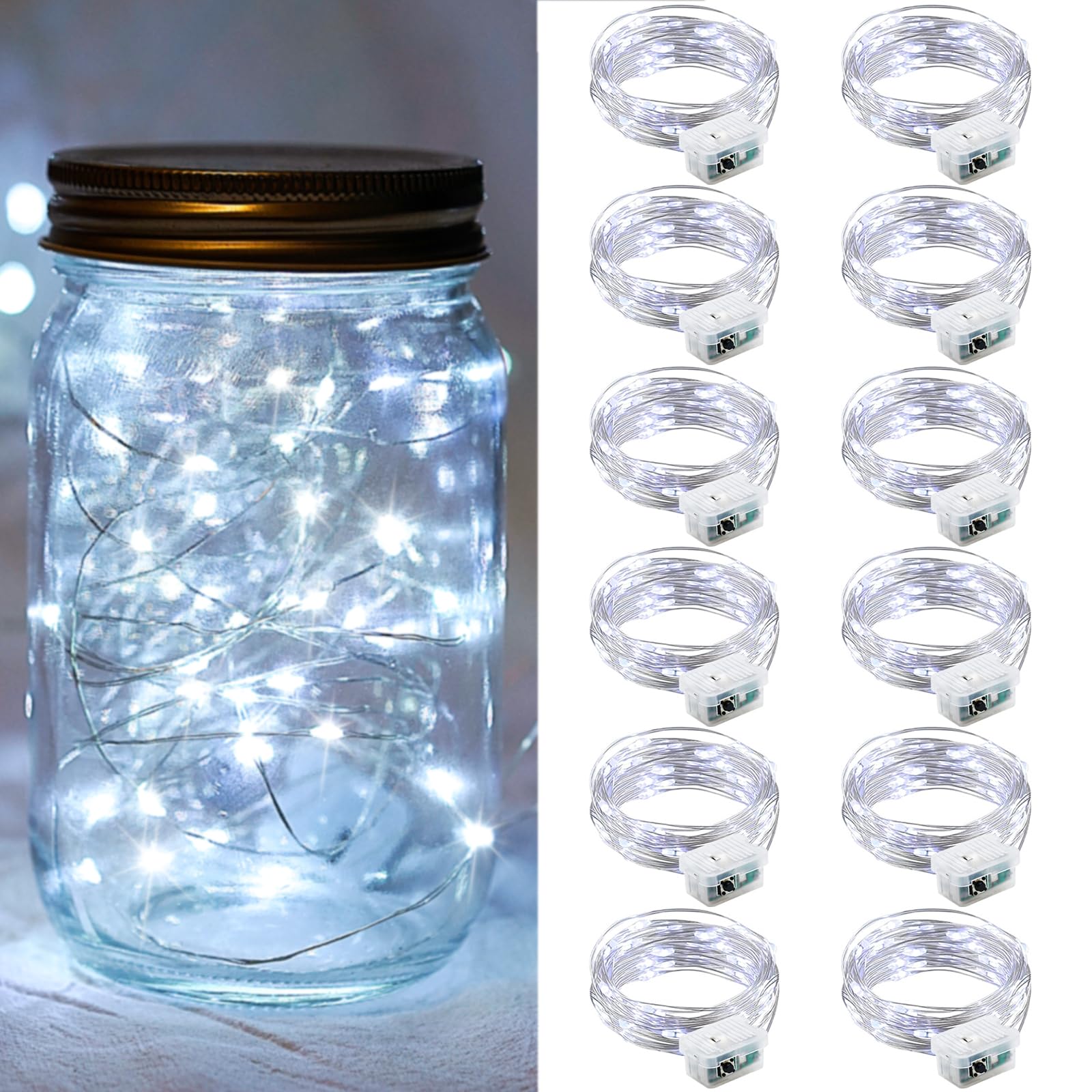 Aurora Glow Fairy Lights 7ft Copper Wire String Lights Battery Operated for Bedroom Aesthetic and Cozy Living Room Decor